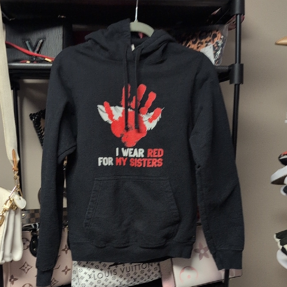 Port and Company Black and Red Kids Hoodie